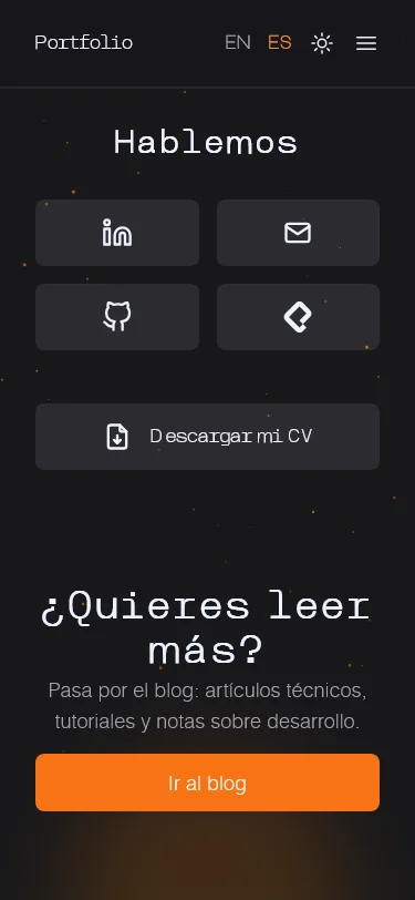 The same localized contact section on mobile, condensed for small screens.